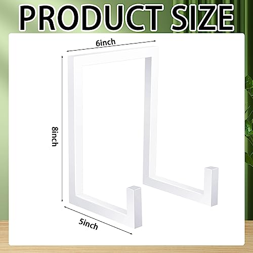 Sweetude 2 Pcs Large Plate Stands for Display Metal Frame Plate Holder Display Stand Decorative Table Top Easels for Picture, Book, Platter, Photo Easel(White,8 Inch) - color: White, size: 8 Inch