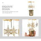 Holibanna Rotating Candlestick Christmas Carousel Tea Light Gold Candle Holder (2PCS Snowflake)