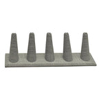 Grey Linen Jewelry Ring Display Stand ~ Holds 5 Jewelry Rings - size: 5 Finger