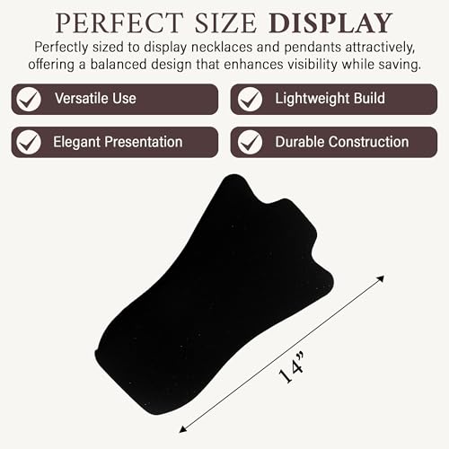 RJ Displays Jewelry Display for Vendors, Velvet Necklace Display Stand Holder, Jewelry Stand Necklace Holder for Vendors. Jewelry Display Stand 14” H. (Black and White) - color: Black and White