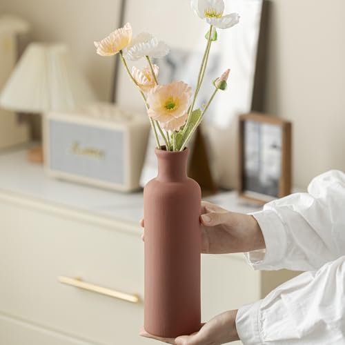 Modern Ceramic Vase Set of 3, Neutral Colors, Decorative Bottles for Home, Farmhouse Rustic Decor, Housewarming Gifts, Wedding Gifts, Bridal Shower Gifts, Birthday Gifts for Women (Green Mix) - color: Green Mix