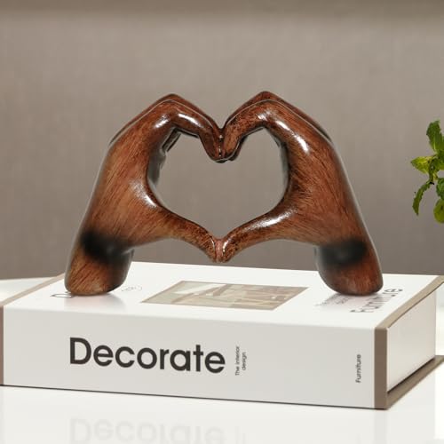 Heart Hands Sculpture Aesthetic Decor, Love Hands Heart Statue Decoration for Living Room Table Office Bedroom Bookshelf, Unique Birthday Idea for Girls Sisters Girlfriend Mom Teacher