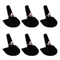 MOOCA 6 Pcs Set Finger Ring Stand Jewelry Display Holder Showcase Velvet Ring Storage Drawer Jewelry Stands for Shows, Black Velvet - color: Black Velvet