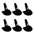 MOOCA 6 Pcs Set Finger Ring Stand Jewelry Display Holder Showcase Velvet Ring Storage Drawer Jewelry Stands for Shows, Black Velvet - color: Black Velvet