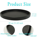Round Black Metal Candlestick Tray, Decorative Serving Tray, Candle Holder Tray for Wedding Table, Dinning Table Decorations(11.5 inches)