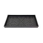 Achla Designs Scrollwork Rubber Boot Tray, Black, 24 inch L, Small - size: 24" x 14.3" x 1.5"