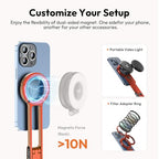 ULANZI MA30 Magnetic Phone Tripod Stand for iPhone - Aluminium Maglock Smartphone Mini Tripod Pocket Cell Phone Stand Strong Magnet Quick Mount Compatible with iPhone 17 16 15 14 13 12 Series, Orange - color: Orange