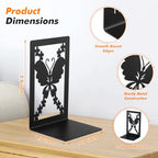 Aertiavty Butterfly Bookends 2 Pcs, Large Heavy Duty Metal Bookends for Shelves, Non-Skid Book Ends Decorative for Heavy Books, Book Holder for Home Office, Morden Book Stopper 7.9"x 4" x 5", 1 Pair - style: Butterfly Style