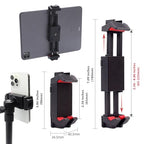 Kado Metal Portable Monitor Stand Tripod, 2-In-1 Phone/Tablet Clamp Portrait/Landscape, 100x100mm 75x75mm Wall/Arm Mount Adapater Bracket Plate, 360° Ball Head Compact for Projector, Camera and Webcam - style: Gray Black