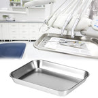 QWORK 2 Pack 304 Stainless Steel Utility Tray for Lab Supplies, Jewelry Tools, 8.6" x 6" x1"