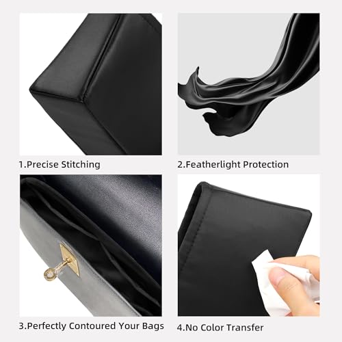 DGAZ Silk Purse Organizer Insert Fits Hermes Kelly Elan Bags，Silky Smooth Bag Organizer，Luxury Handbag & Tote Shaper(Black) - color: Black