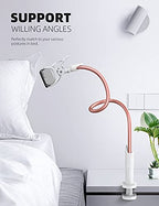 Lamicall Phone Holder Bed Gooseneck Mount - Cell Phone Clamp Clip for Desk, Flexible Lazy Long Arm Headboard Bedside, Overhead Mount Stand, for 4-7" Phone, iPhone 15 Pro Max, 14 Plus, 13, Rose Gold - color: Rose Gold