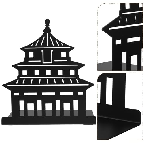 Metal Bookend Small Shaped Book Stand Crafted Metal Book Organizer for Office and Home Use