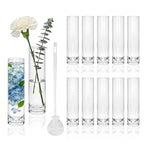 Brajttt 7.48 inch Tall Vases for Flowers,12PCS Glass Cylinder Vase, Single Rose Bud Vase for Event Decor,Bud Vases in Bulk for Wedding Centerpieces,Home Aesthetic Desk Decor, Party Decorations