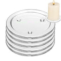 5 Packs Clear Glass Candle Plates Candle Tray Candle Holder,3inch Transparent Round Pillar Plates for Dining Table Wedding ，Small Round Candlestick for Pillar Candle - size: 3-in