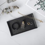 Bathroom Vanity Tray - 11'' Ceramic Rough-Textured Rectangle Countertop Tray, Heavy-Duty Perfume Organizer Plate, Jewelry Ring Tray, Kitchen Soap Dispenser Stone Trays, Black - color: Black