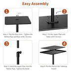 RCHYFEED Metal End Table, Height Adjustable Side Tables Living Room, Small Side Table for Small Spaces with Matte Black Tray, Square Drink Coffee Tables Sofa Table for Bedroom, Sofa Tray Table Indoor