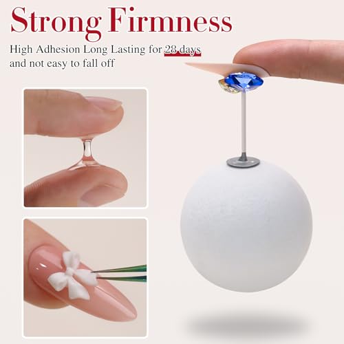 Double Rhythm 0.5 Oz 3D Nail Gel Art Sculpting No Wipe for Designs DIY Nail Art for Drawing, Molding,and Decoration (Clear Rhinestone Glue) - color: Rhinestone Clear