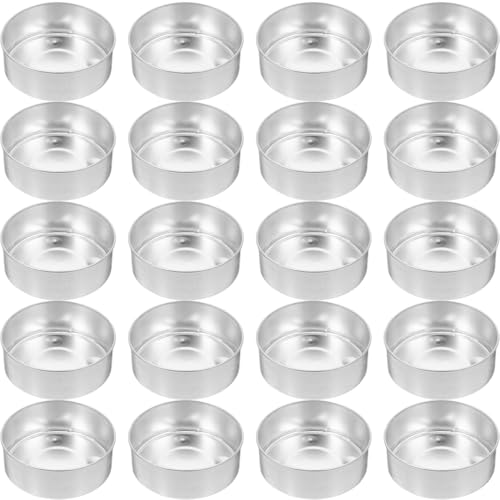 Aluminum Candle Bottom Shells 50Pcs Tea Light Cups for DIY Candle Making Portable Holders for Weddings Crafts and Outdoor Activities