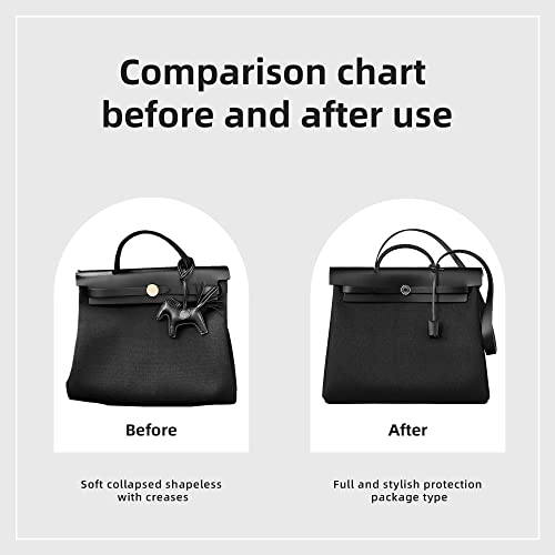 DGAZ Silk Purse Organizer Insert Fits Hermes Herbag 31/39/50 Bags, Luxury Handbag & Tote Organiser, Simplicity bag insert(Black,H19) - color: Black, size: H19