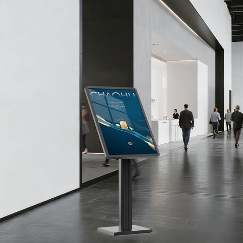 Sign Holder Stand 21x29 inch-Adjustable Floor Standing Sign Holder-Heavy Duty Aluminum Menu Stands with Snap-Open Frame Display for Malls,Schools,Restaurants(Black) - color: Black