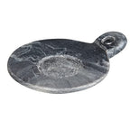 Hand-Carved Marble Dish with Handle, Grey - color: Gray, size: 5" x 4"