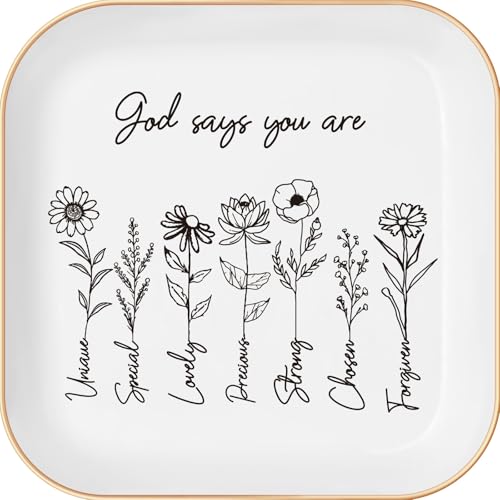 Christian Gifts for Women – Ring Tray, Confirmation Gifts for Teen Girls, Christian Jewelry Dish, Religious Gifts for Women – Jewelry Dish Tray - style: Inspirational