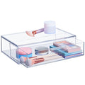 STORi Audrey Stackable Clear Bin Plastic Organizer Drawer | Organize Eyeshadow Palettes, Cosmetics, and Beauty Supplies on a Vanity | Made in USA - style: Cosmetic Drawer Base