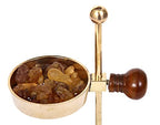 Resin Incense Burner – Dual Use Tea Light or Charcoal Heated | Adjustable Brass Design for Frankincense, Myrrh & Copal | Spiritual Gift for Home Fragrance - color: Brass Burner Candle Heated