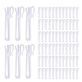 80 Pcs Plastic Curtain Hooks, Adjustable Pinch Pleat Hooks, Ratchet System Pinch Pleat Curtain Hooks for Window Curtain, Door Curtain and Shower Curtain (90mm/3.54inch)