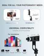 71” Phone Tripod & Selfie Stick, Portable All in One Extendable Cell Phone Tripod Stand, with Wireless Remote Control for iPhone/Samsung/Android/Camera