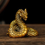 100% Solid Brass Dragon-Snake Hybrid Sculpture - Handcrafted Mythical Creature Statue, Heavyweight Fantasy Art Decor, Premium Office & Library Collectible, Power Symbol Gift for Mythology Lovers - style: Dragon Snake