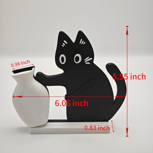 Cat Push Flower Vase for Home Decor Cute Vases for Table Room Decor Unique Lollipop Vases for Women Cat Lover Birthday Gifts (Small) - size: Small