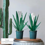 Metal Agave Plant Garden Art, 2 Pack Tequila Rustic Sculpture, Rustic Metal Agave Plants for Yard Stakes, Garden Figurines, Outdoor Patio (2 PCS White Flowers) - color: 2 Pcs White Flowers