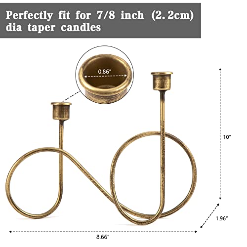 Twisted Brass Style Candle Holder, Candlestick Holder for Table Decoration, Holiday, Wedding, Housewarming - size: Size A