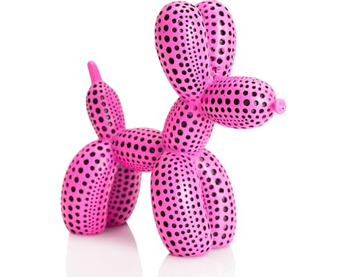 Balloon Dog Statue Decor Polka Dot Dog Cool Stuff to Put on Shelves, Hot Pink Balloon Dog Statue Decoration Fun Paperweight, 5 inch Versatile Color Options - color: Pink