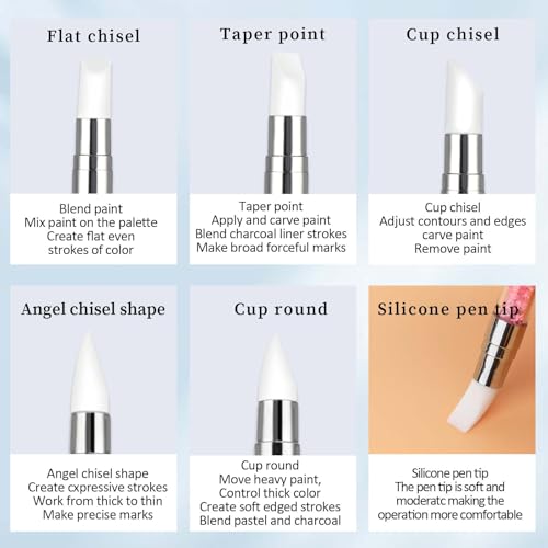 10Pcs Nail Art Sculpture Pen, Dual Tipped Silicone Nail Tools, Nail Art Tools, DIY Brush Dotting Tools Kit for Design Nail Foil Carving Drawing and 3D Effect Shaping Drawing Dotting Tools - color: Pink, Purple, Orange, White, Blue
