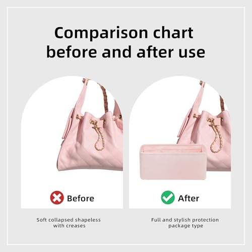 DGAZ Silk Purse Organizer Insert Fits Chanel 25 Handbags，Silky Smooth Bag Organizer，Luxury Handbag & Tote Shaper(Pink,Medium) - color: Pink, size: Medium