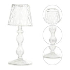 Uonlytech Glass Candlestick 7.48In Decorative Candle Holder for Home Bedroom Office Table Lighting Elegant Household Candle Stand
