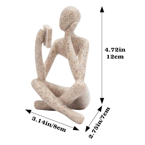 Jinkoozz Gold Reading Women Statue, Thinker Sculptures, Abstract Art Ornament, Modern Aesthetic Figurine Decoration, Suitable for Home Living Room Bedroom Office Shelf Table Desk Bookshelf Decor - color: Right, size: Small