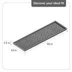 Anji Mountain AMB0BT4F-017 Black Rubber Boot/Shoe Tray with Coir, Fits 4 Pair (46.5" Wide), Cross Embossed Insert - color: Cross Embossed Insert, size: 46" x 14" x 1.5"