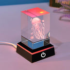 LED Light Base for Glass Art Lighted Display Stand for 3D Crystal Square Multicolor Lighting Pedestal - Flat