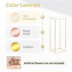 Nuptio Gold Vases for Centerpieces Wedding with Acrylic Panel - 2 Pcs 31.5 inch Tall Metal Flower Vase Flowers Stand - Elegant Bulk Weddings Decoration Table Geometric Centerpiece for Party Tables - size: 31½ inch Tall