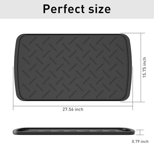 Boot Trays Heavy Duty Rubber Mat with Lip, Waterproof Shoe Mat Tray for Entryway Shoe Tray Multi-Purpose for Indoor or Outdoor 27.56 x 15.75inch - size: 1'4" x 2'4" (Rectangular)