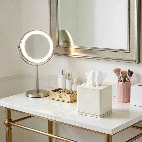 Tissue Box Cover Square Resin Tissue Holder for Home Decor,Hand Carved Beige Leather Cube Tissue Box Holder – 5.5 Inch Heavy Duty Luxury Tissue Box Case for Bathroom, Living Room, Office - color: D-beige