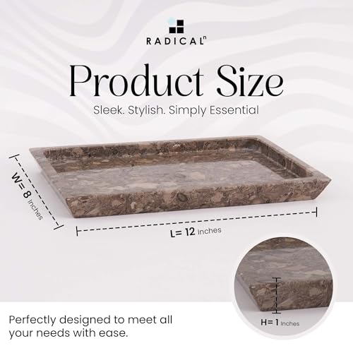 Radicaln Marble Serving Tray 12" Inches Oceanic Handmade Rectangle Tray for Party Ideal Serving Bowl for Entertaining, Trays for Serving Food & Cafetetria Trays - color: Oceanic
