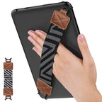 MoKo Security Hand-Strap for 9-11 Inch Tablet, iPad/iPad Pro/iPad Air/Kindle Fire HD/Samsung, High-Elasticity Versatile Hand Strap Lightweight Finger Grip Holder, Brown - color: Brown, style: Patterned Strap