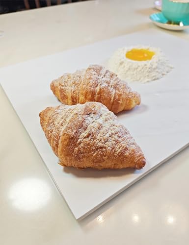 Multi-Purpose Pastry Marble Design Stone Tray Cutting Board Slab 16” x 12” with Non-Slip Feet,Stone Cheese Pastry Board, Serving Tray, Heat Resistant, Easy to Clean (G16, 16 * 12) - color: G16
