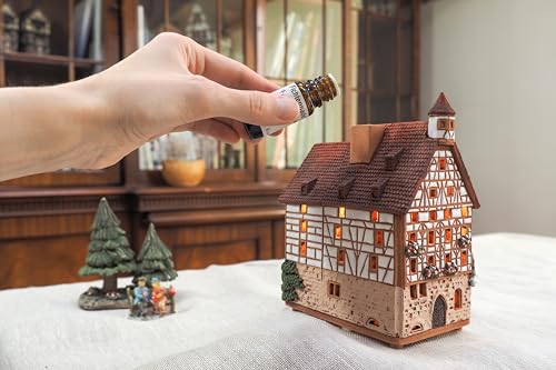 Ceramic Art Handmade Tealight Candle Holder Room Decoration Handcrafted Collectible Miniature Aroma Light House Pilatus Hause in Nurnberg, Germany B338AR