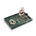 Large Bathroom Vanity Tray, Real Natural Marble Tray 12 inch, Emerald Green Marble Stone Toilet Tank Trays, Modern Dresser Trays, Countertop Organizer for Kitchen Counter, Soap Dispenser - color: Emerald Green 12-in Rect